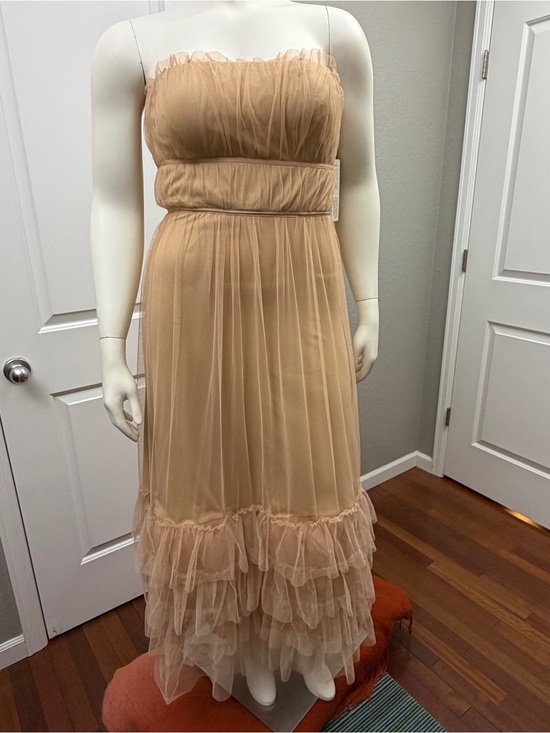 Anthropologie Dresses & Skirts - Anthropologie Eva Franco Strapless Ruffled Tulle Maxi Dress in Blush Size 16